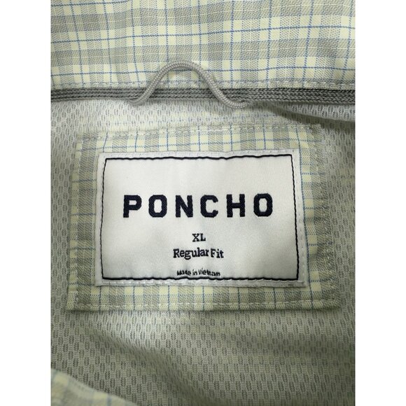 Poncho Mens Western Shirt Pearl Snap Size XL Reg Fit Light Green Fishing Outdoor - Picture 10 of 14